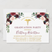 Waterverf Floral Greenery Medical Afstudeerder Par Kaart (Voorkant)