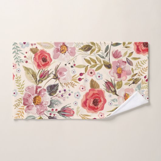 Waterverf Floral Greenery Pattern Bad Handdoek (Handdoek)