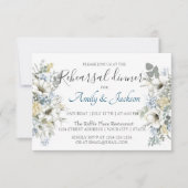 Waterverf Floral Greenery Rehearsal Dinner Invita Kaart (Voorkant)