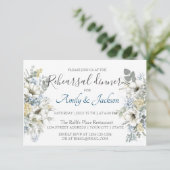 Waterverf Floral Greenery Rehearsal Dinner Invita Kaart (Staand voorkant)