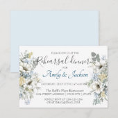 Waterverf Floral Greenery Rehearsal Dinner Kaart (Voorkant / Achterkant)