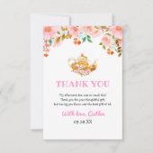 Waterverf Floral Greenery Teapot Party Birthday Bedankkaart (Voorkant)