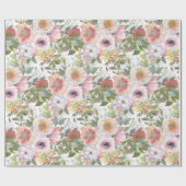 Waterverf Floral Greenery van Blush Roze Rose Cadeaupapier (Vlak)