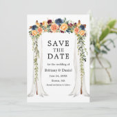 Waterverf - Floral Greenery Wedding Canopy Save The Date (Staand voorkant)