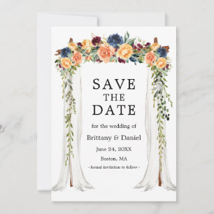 Waterverf - Floral Greenery Wedding Canopy Save The Date