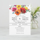 Waterverf Floral Greenery Wedding Kaart (Staand voorkant)