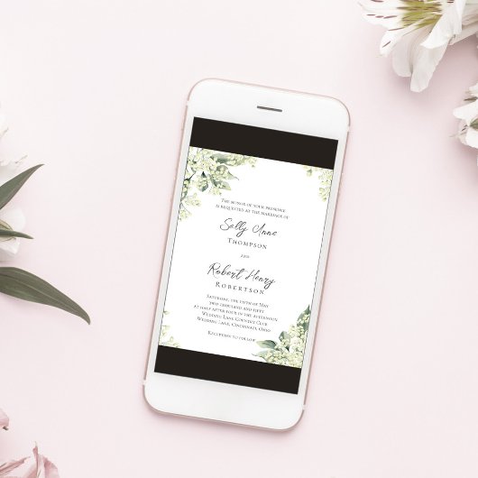 Waterverf Floral Greenery Wedding Kaart