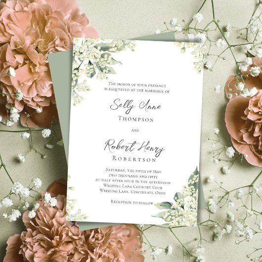 Waterverf Floral Greenery Wedding Kaart