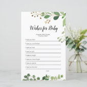 Waterverf Floral Greenery wil Baby gamen (Staand voorkant)