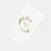 Waterverf Floral Greenery Wreath Monogram Servet (Hoek)