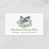 Waterverf Floral Grey Chicken Hen Boerderij Fresh  Visitekaartje (Voorkant)