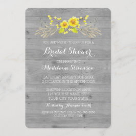 Waterverf Floral Grey Wood Vrijgezellenfeest Kaart