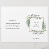 Waterverf Floral, groenen, Folded Programme Flyer (Voorkant)