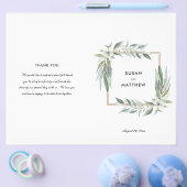 Waterverf Floral, groenen, Folded Programme Flyer (Enkel)