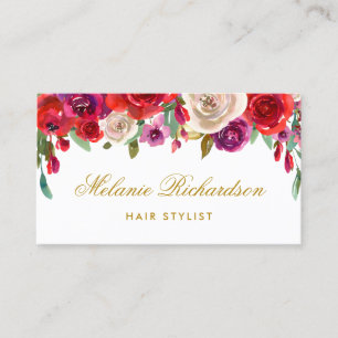 Waterverf Floral Hair Stylist Appointcard Afsprakenkaartje