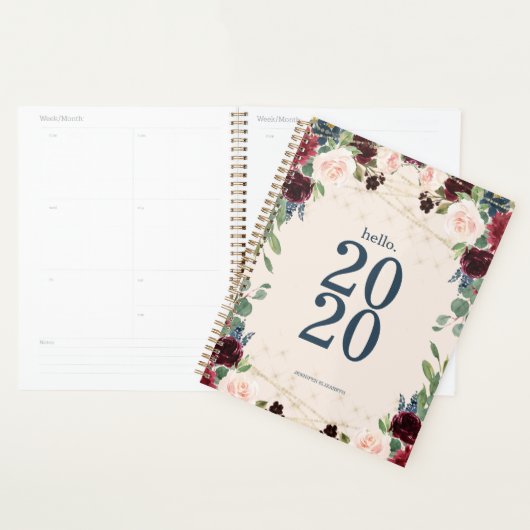 Waterverf Floral Hallo 2020 Cute Planner (Display)