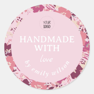 Waterverf Floral Handgemaakte Verpakking Ronde Sticker
