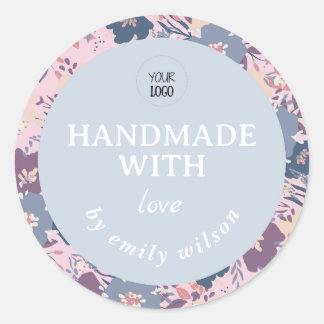 Waterverf Floral Handgemaakte Verpakking Ronde Sticker
