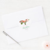 Waterverf Floral handgeschreven Baby shower Sjablo Hart Sticker (Envelop)