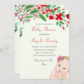 Waterverf Floral Happy Baby shower Invitation (Voorkant / Achterkant)