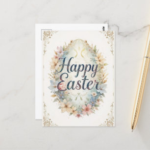 Waterverf Floral Happy Easter Briefkaart