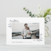 Waterverf Floral Happy Hanukkah Feestdagenkaart (Staand voorkant)