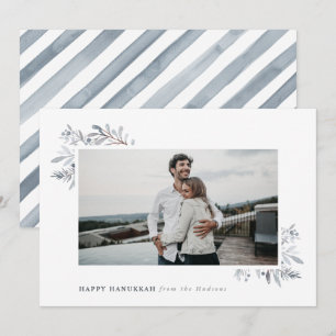 Waterverf Floral Happy Hanukkah Feestdagenkaart