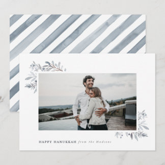 Waterverf Floral Happy Hanukkah Feestdagenkaart