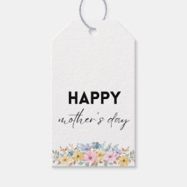 Waterverf Floral Happy Moederdag Cadeaulabel