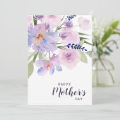 waterverf floral happy moederdag card feestdagenkaart (Staand voorkant)