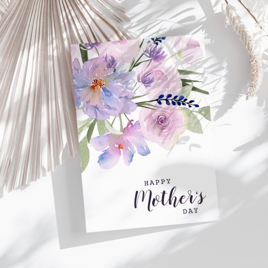 waterverf floral happy moederdag card feestdagenkaart