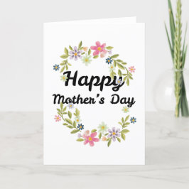 Waterverf Floral Happy Mothers Day Bedankkaart
