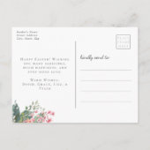 Waterverf Floral Happy Paasfoto Briefkaart (Achterkant)