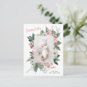 Waterverf Floral Happy Paasfoto Briefkaart (Staand voorkant)