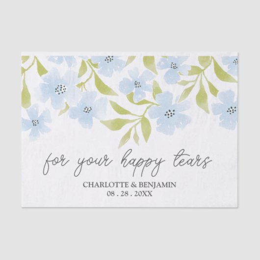 Waterverf Floral Happy Tears Wedding Tissuepapier (Voorkant)