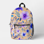 Waterverf Floral Harmony – Naadloze Botanische Pat Bedrukte Rugzak (Voorkant)