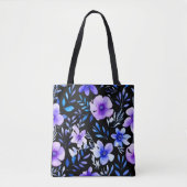 Waterverf Floral Harmony – Naadloze Botanische Pat Tote Bag (Voorkant)