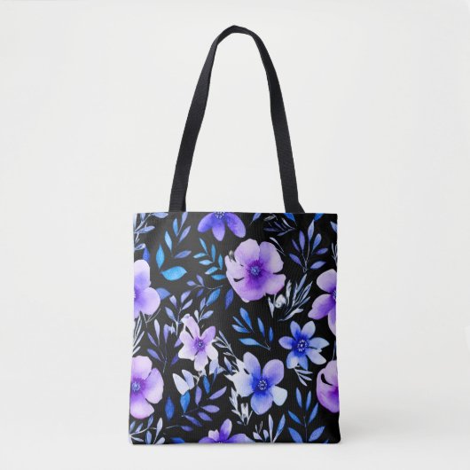 Waterverf Floral Harmony – Naadloze Botanische Pat Tote Bag (Voorkant)