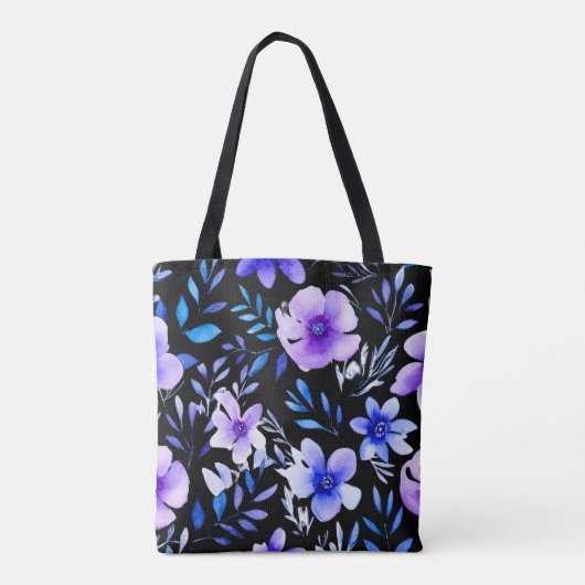 Waterverf Floral Harmony – Naadloze Botanische Pat Tote Bag (Achterkant)