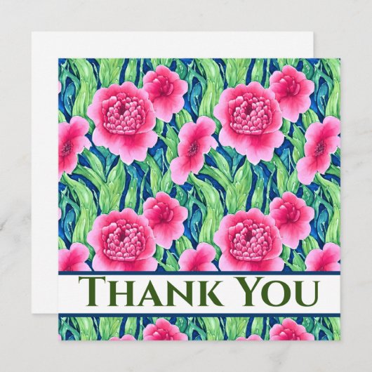 Waterverf Floral Hartelijk dank (Voorkant / Achterkant)