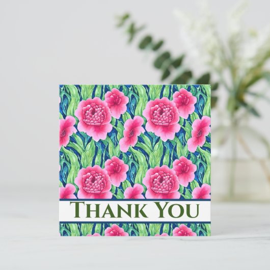 Waterverf Floral Hartelijk dank (Staand voorkant)