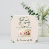 Waterverf Floral Hartelijk dank Baby Gift Kaart (Staand voorkant)