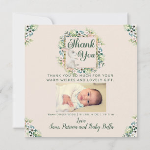 Waterverf Floral Hartelijk dank Baby Gift Kaart