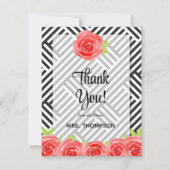 Waterverf Floral Hartelijk dank Bedankkaart (Voorkant)