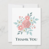 Waterverf Floral Hartelijk dank Bedankkaart (Voorkant)