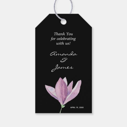 Waterverf Floral Hartelijk dank Cadeaulabel (Voorkant)