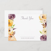 Waterverf Floral Hartelijk dank Notitiekaartje (Voorkant / Achterkant)