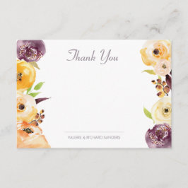 Waterverf Floral Hartelijk dank Notitiekaartje