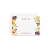Waterverf Floral Hartelijk dank Notitiekaartje (Voorkant / Achterkant in situ)
