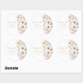 Waterverf Floral Hartelijk dank Ronde Sticker (Vel)